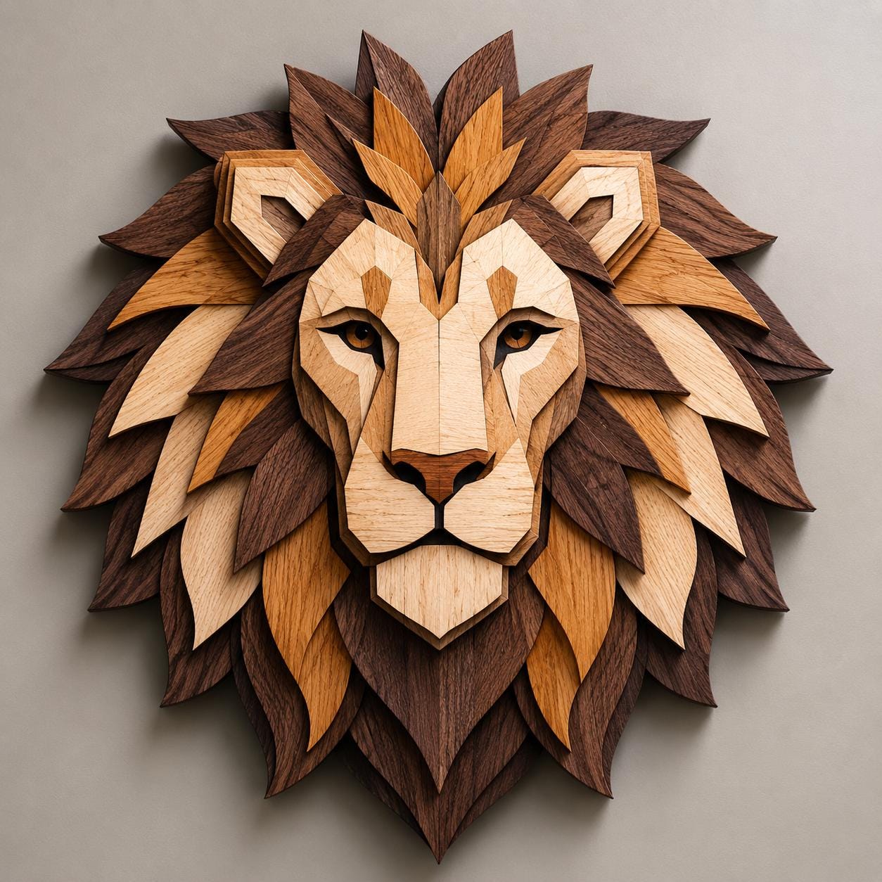 Layered Lion Wood Wall Art, 3D Wooden Lion Head Decor, Safari Animal Wall Sculpture, Rustic Nursery Gift, Multilayer Wood Home, 4 Designs