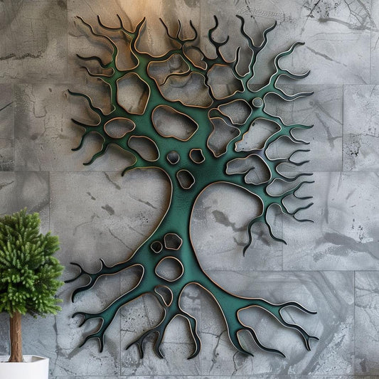 Organic Tree Metal Wall Art Abstract Branch Wall Decor Modern Nature Metal Sign Colorful Tree Sculpture Home Decor Gift For Nature Lovers