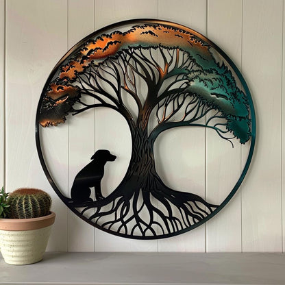 Tree of Life Dog Metal Wall Art Dog Lover Memorial Decor Zen Pet Remembrance Wall Sign Rustic Animal Lover Gift Home Decor