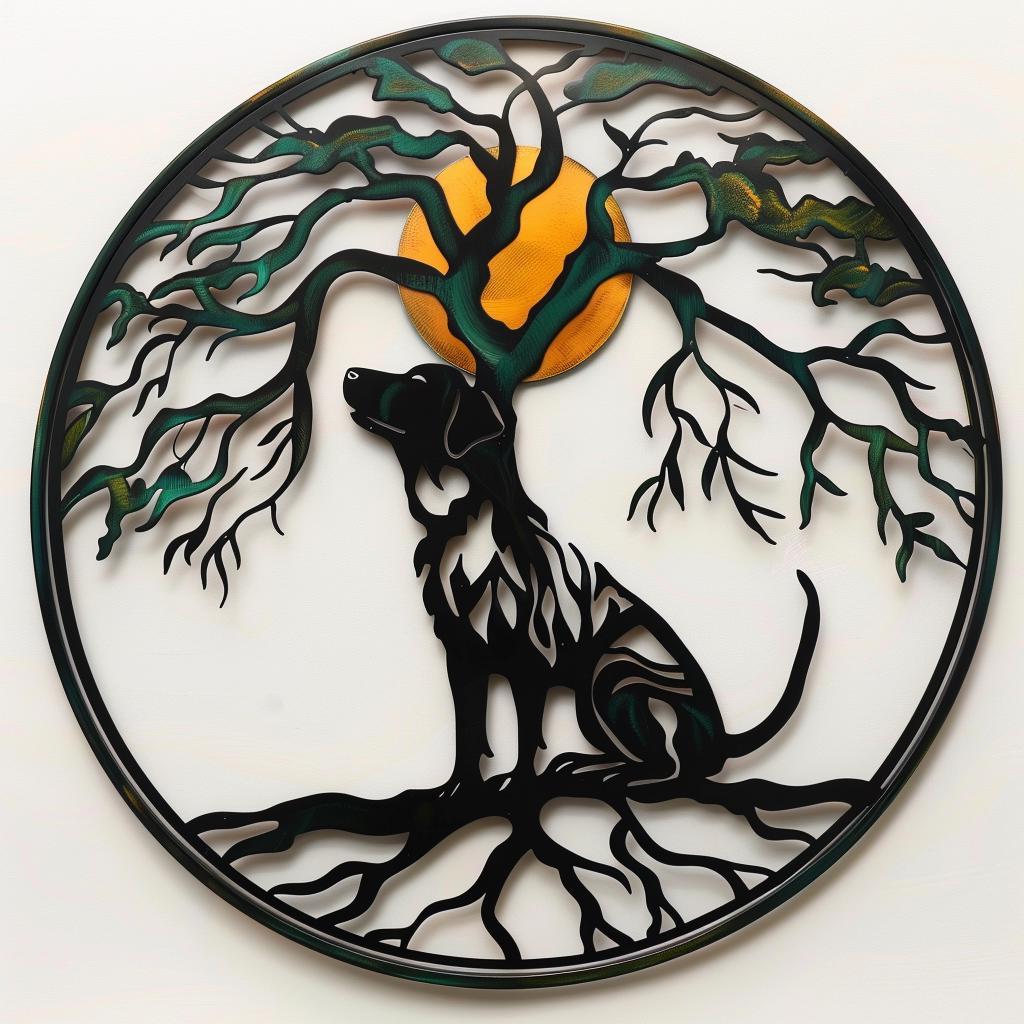 Tree of Life Dog Metal Wall Art Dog Lover Memorial Decor Zen Pet Remembrance Wall Sign Rustic Animal Lover Gift Home Decor