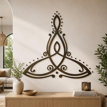 Metal Wall Art Set, Sun Waves Tree of Life Sculptures, Handcrafted 2D Aluminum Wall Decor for Coastal Nature Interiors