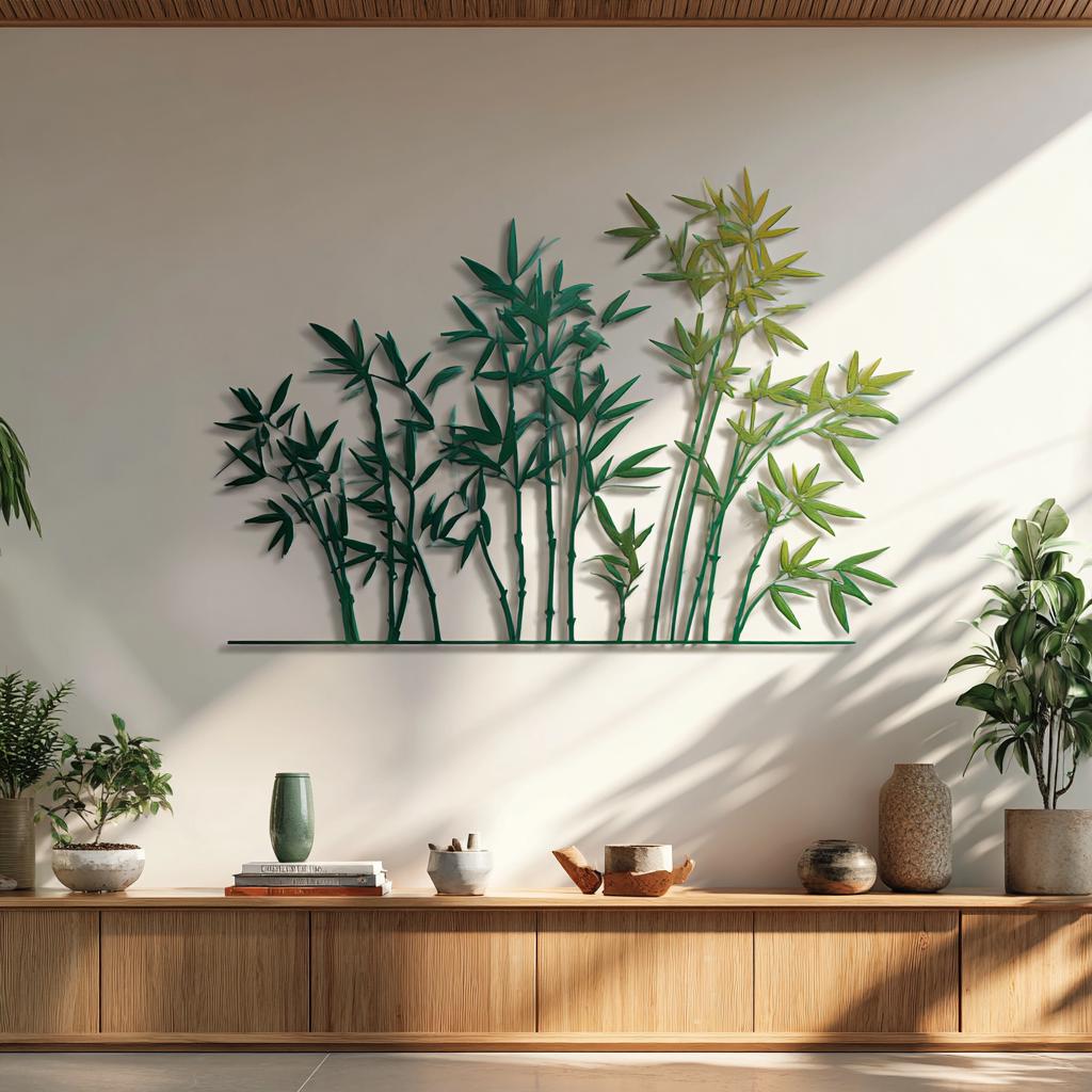 Bamboo Metal Wall Art, Zen Botanical Wall Decor, Asian Inspired Bamboo Sign, Nature Metal Wall Decor, Yoga Room Gift, 7 Designs for Home