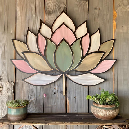 Lotus Metal Wall Art, Zen Yoga Decor, Boho Floral Wall Sign, Minimalist Lotus Flower Decor for Living Room, Bedroom, Meditation Room