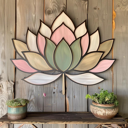 Lotus Metal Wall Art, Zen Yoga Decor, Boho Floral Wall Sign, Minimalist Lotus Flower Decor for Living Room, Bedroom, Meditation Room