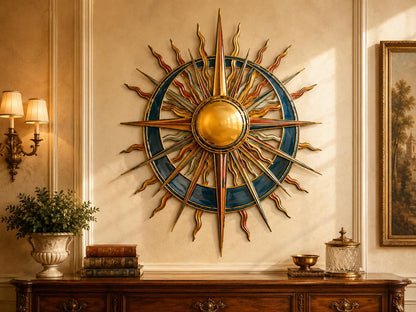 Sun Wave Metal Wall Art Ocean Sunrise Coastal Decor Nautical Wall Hanging Outdoor Garden Modern 3 Design Options Aluminum Metal Sign
