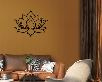 Lotus Flower Metal Wall Art, Yoga Studio Wall Decor, Garden Flower Gift, Outdoor Wall Art, Housewarming Gift that Brings Luck to Home