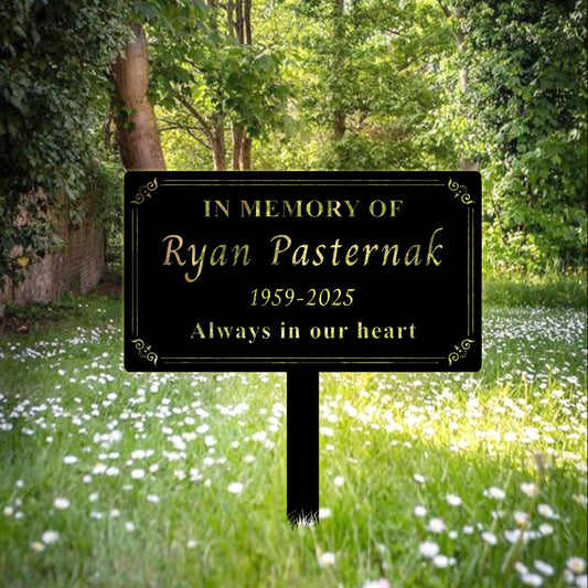 Personalized Metal Memorial Plaque With Stake, Custom Remembrance Tree Plate, Name Grave Marker, Outdoor Memorial Sign, Honor a Loved One