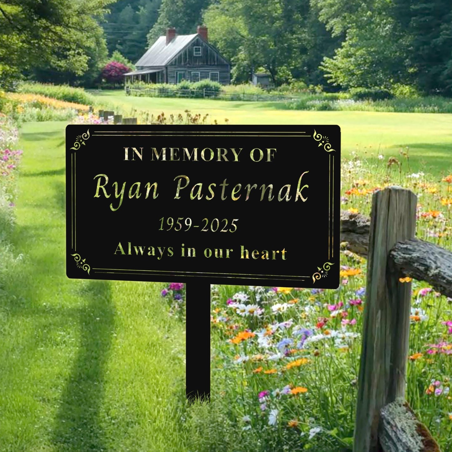 Personalized Metal Memorial Plaque With Stake, Custom Remembrance Tree Plate, Name Grave Marker, Outdoor Memorial Sign, Honor a Loved One