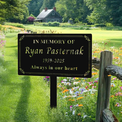Personalized Metal Memorial Plaque With Stake, Custom Remembrance Tree Plate, Name Grave Marker, Outdoor Memorial Sign, Honor a Loved One
