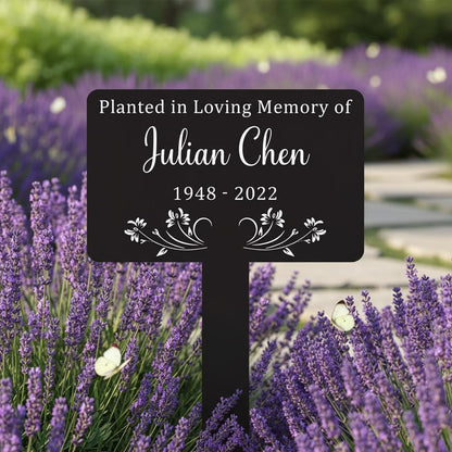 Personalized Memorial Garden Stake, Custom Aluminum Metal Sign, Planted in Loving Memory Sign, Outdoor Remembrance Garden Marker