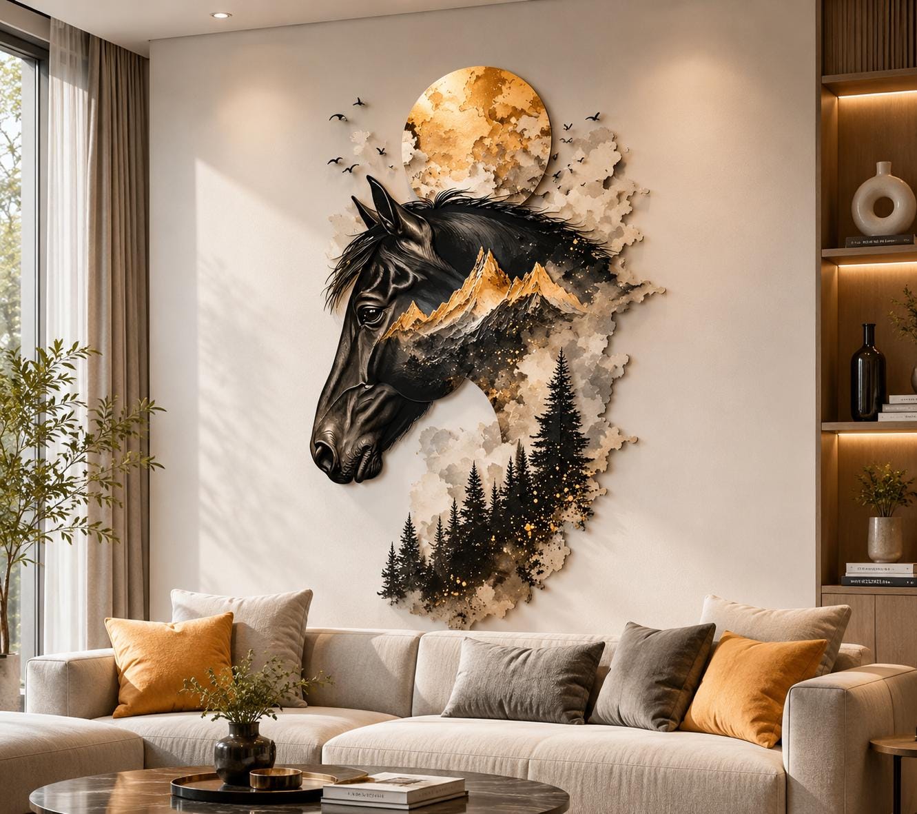 Metal Horse Wall Art Wild Animal Decor Rustic Equestrian Metal Sign Farmhouse Cabin Home Wall Hanging Gift For Horse Lovers