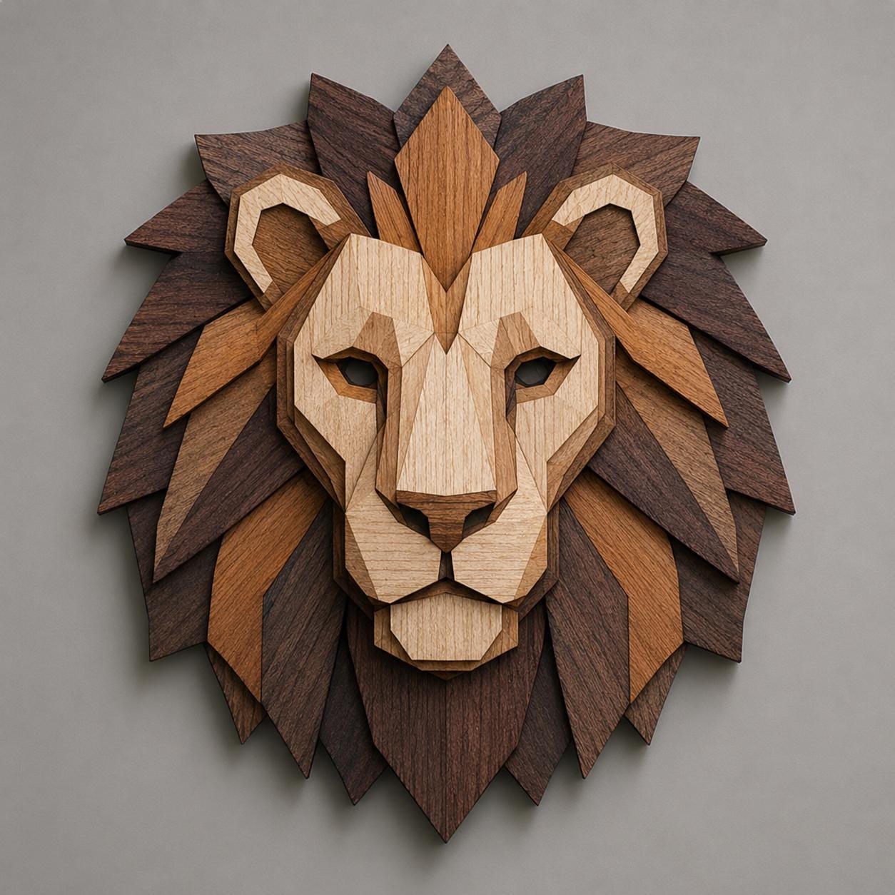 Layered Lion Wood Wall Art, 3D Wooden Lion Head Decor, Safari Animal Wall Sculpture, Rustic Nursery Gift, Multilayer Wood Home, 4 Designs