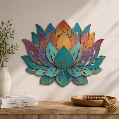 Lotus Metal Wall Art, Zen Yoga Room Decor, Meditation Wall Sign, Boho Spiritual Flower Decor, Indoor Metal Lotus Gift, 3 Designs for Home
