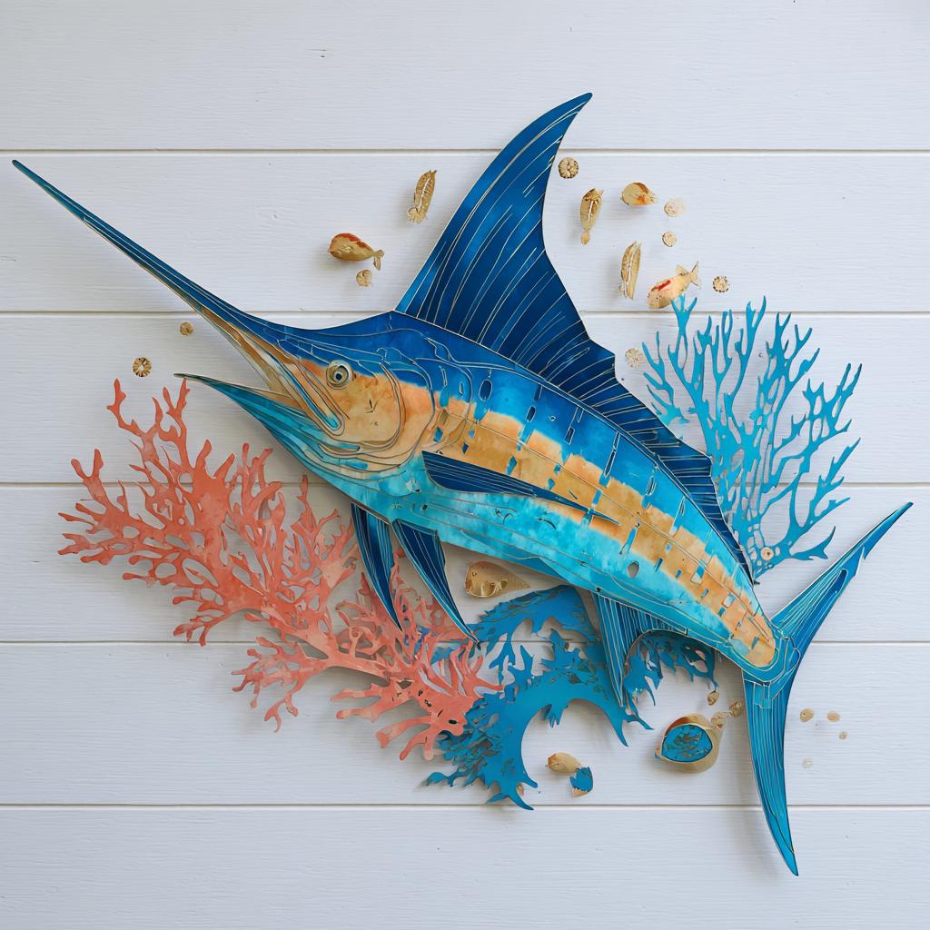Swordfish Metal Wall Art, Coastal Fish Decor, Ocean Metal Sign, Beach House Wall Decor, Nautical Gift, Marlin Wall Art, 3 Designs For Home