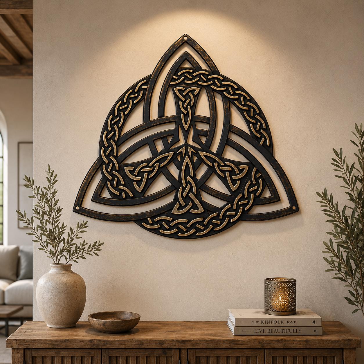 Metal Wall Art Set, Sun Waves Tree of Life Sculptures, Handcrafted 2D Aluminum Wall Decor for Coastal Nature Interiors