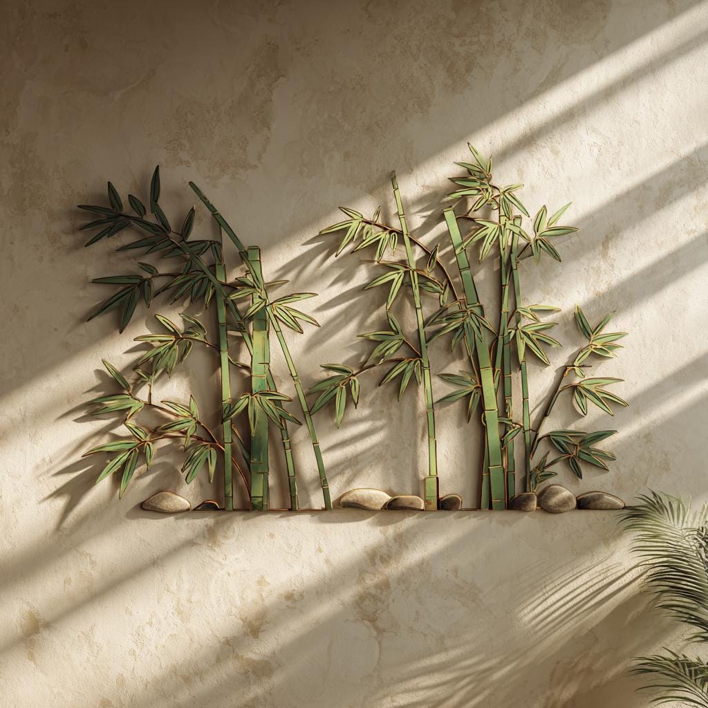 Bamboo Metal Wall Art, Zen Botanical Wall Decor, Asian Inspired Bamboo Sign, Nature Metal Wall Decor, Yoga Room Gift, 7 Designs for Home