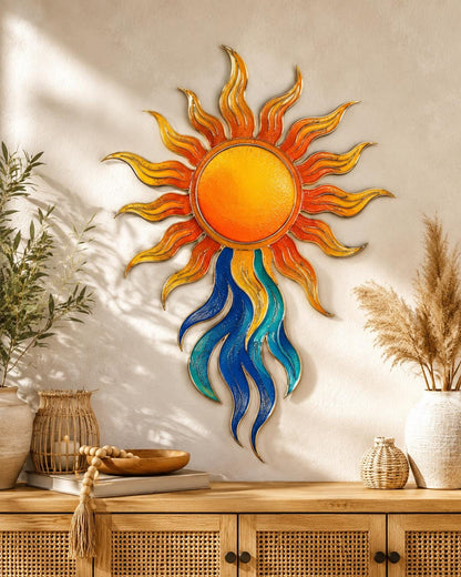 Sun Wave Metal Wall Art Outdoor Decor Ocean Sunrise Sunset Wall Sign Coastal Beach Modern Sun Wall Decor Set Of 4 Designs Gift For Home