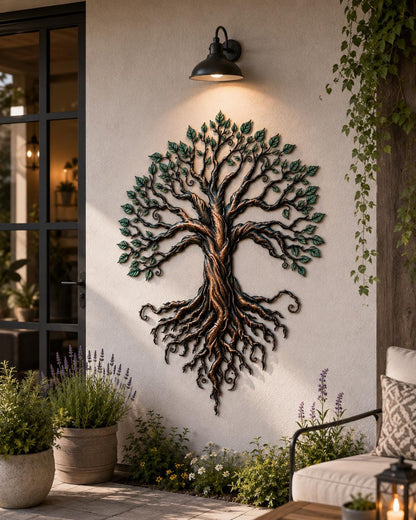 Metal Tree of Life Wall Art Forest Bonsai Decor Nature Metal Wall Sculpture Outdoor Indoor Home Garden Modern Rustic Wall Hanging Gift