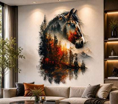 Metal Horse Wall Art Wild Animal Decor Rustic Equestrian Metal Sign Farmhouse Cabin Home Wall Hanging Gift For Horse Lovers