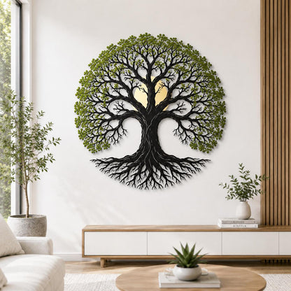 Tree of Life Metal Wall Art Rainbow Tree Nature Landscape Metal Sign Home Decor Modern Cabin Lodge Gift for Nature Lovers