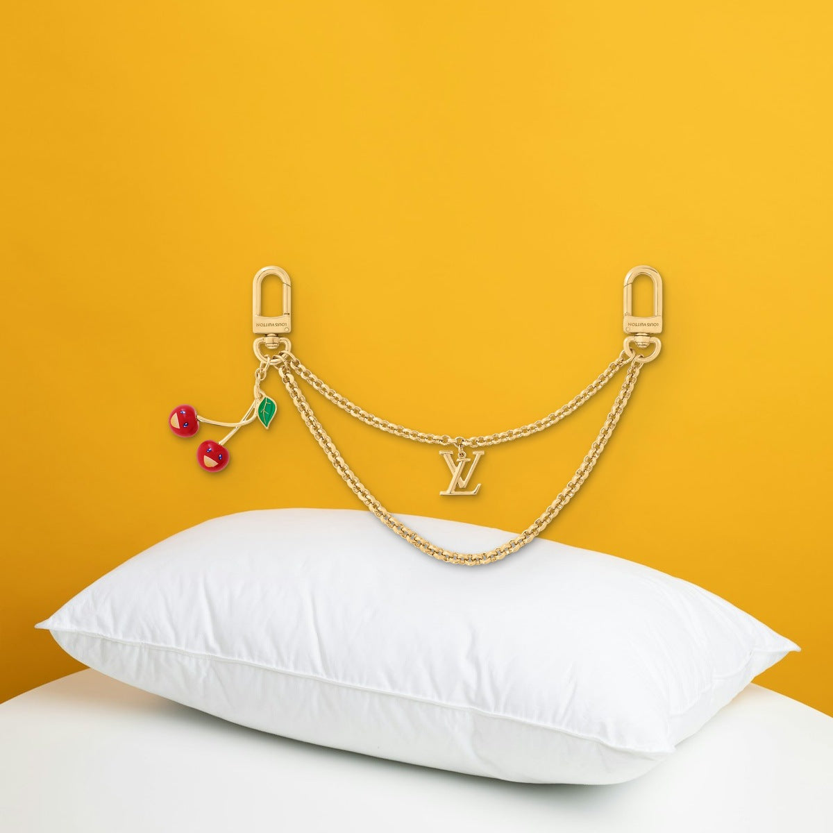 Cerise Bag Chain - In-Hand Scale View | Eluxsic Luxury Charm