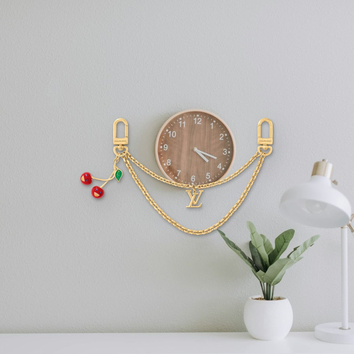 Cerise Bag Chain - Everyday Carry Flatlay | Eluxsic Luxury Charm