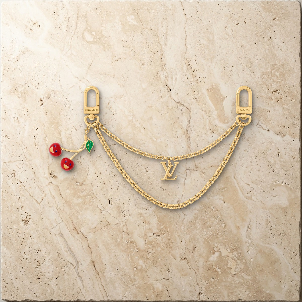 Cerise Bag Chain - Luxury Leather Bag Charm | Eluxsic
