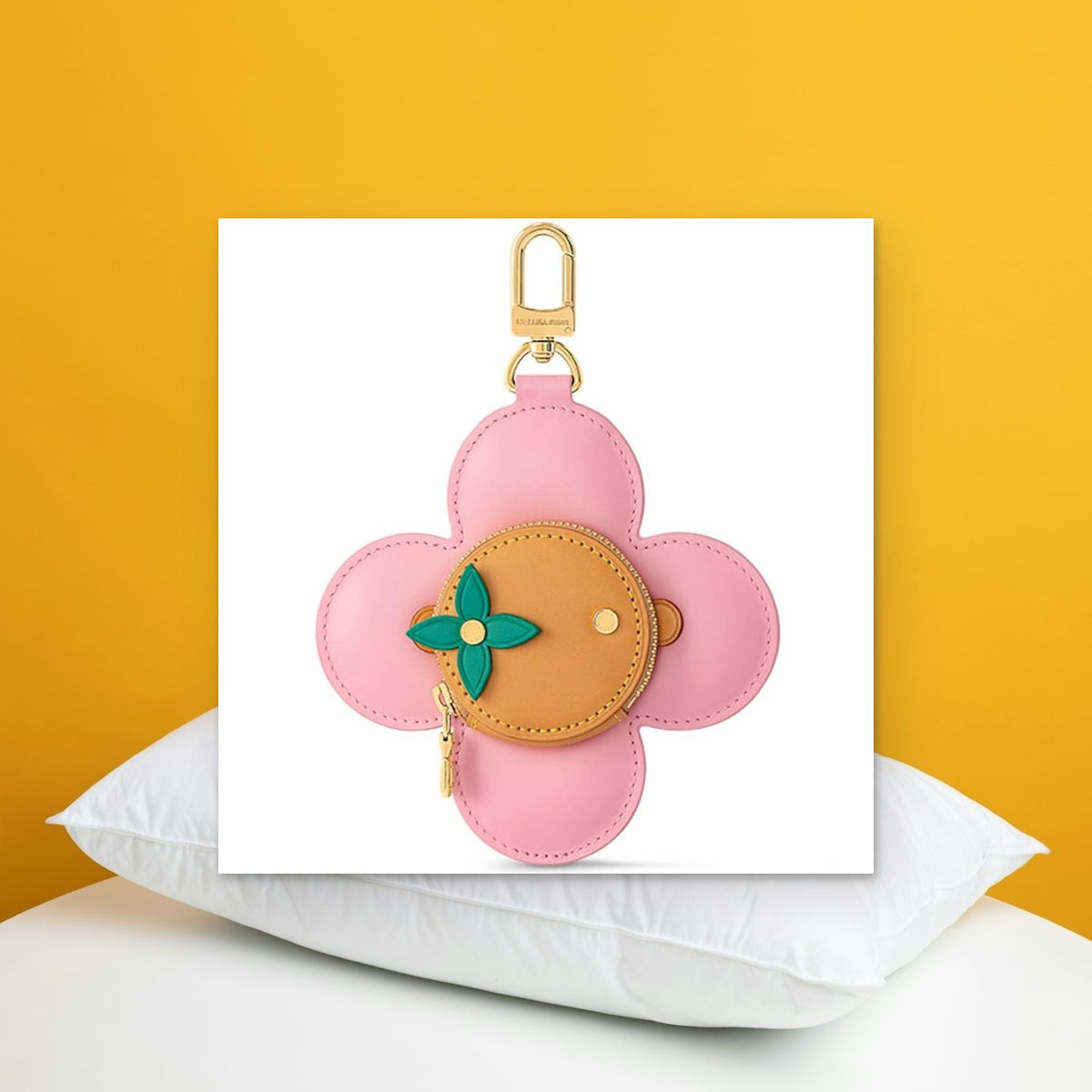 Vivienne Holidays Coin Purse Keychain - In-Hand Scale View | Eluxsic Luxury Charm