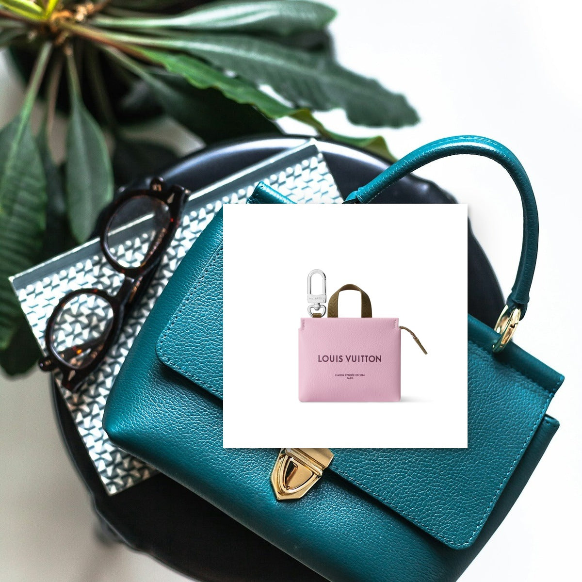 Mini Shopper Bag Charm - On-Bag Drape View | Eluxsic Luxury Charm