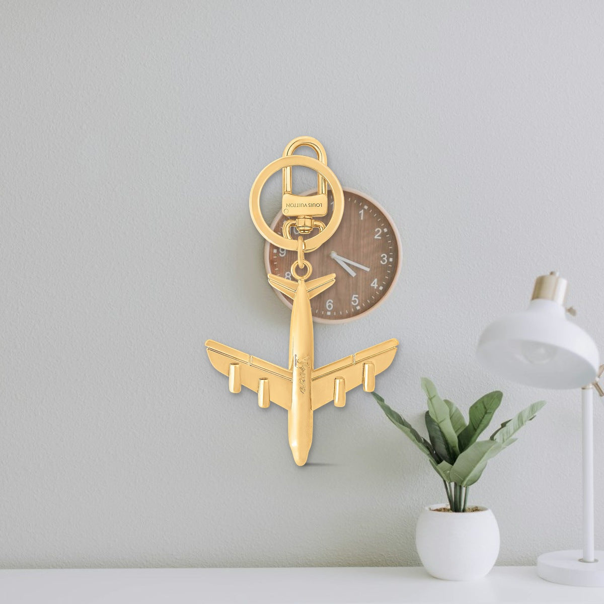 Plane Key Holder and Bag Charm - Everyday Carry Flatlay | Eluxsic Luxury Charm