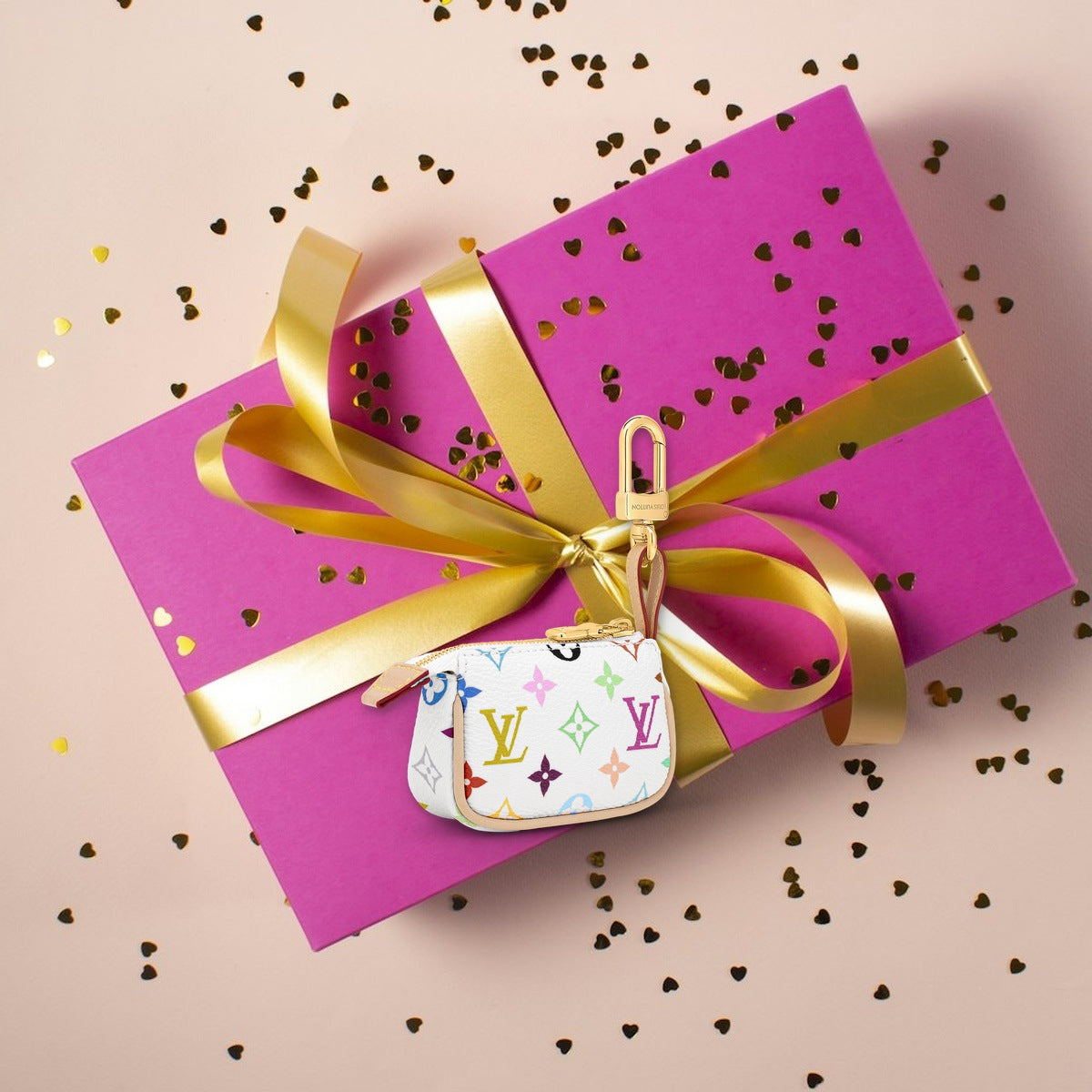 Micro Pochette Monogram Bag Charm - Luxury Unboxing & Packaging | Eluxsic Luxury Charm