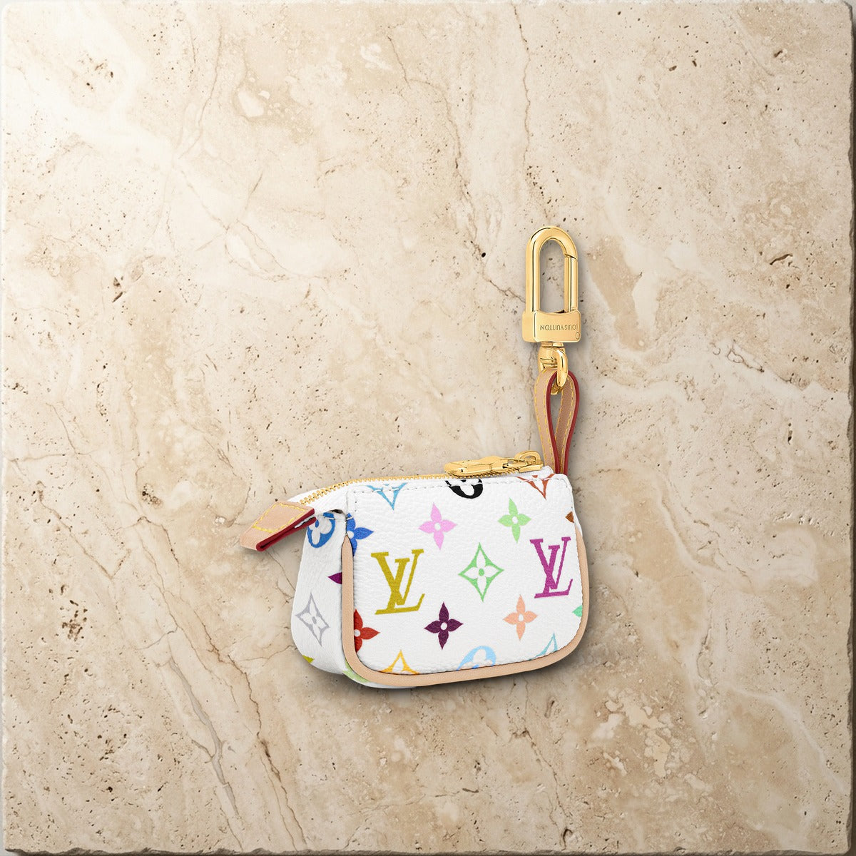 Micro Pochette Monogram Bag Charm - Luxury Leather Bag Charm | Eluxsic