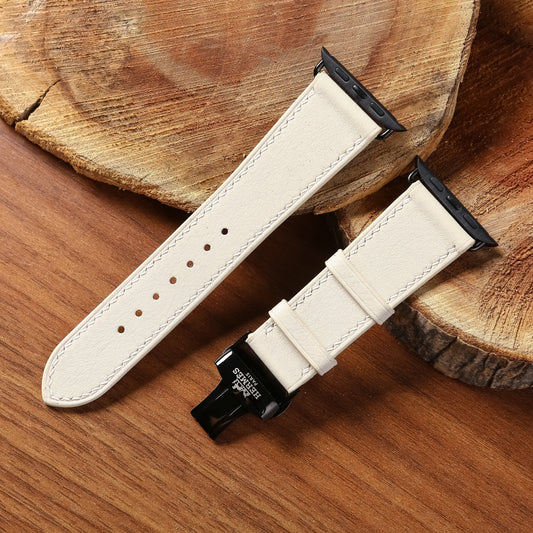 Watch Strap Smooth Nappa Leather (Smartwatch Compatible), Mechanical Watch - White Milk SW2205