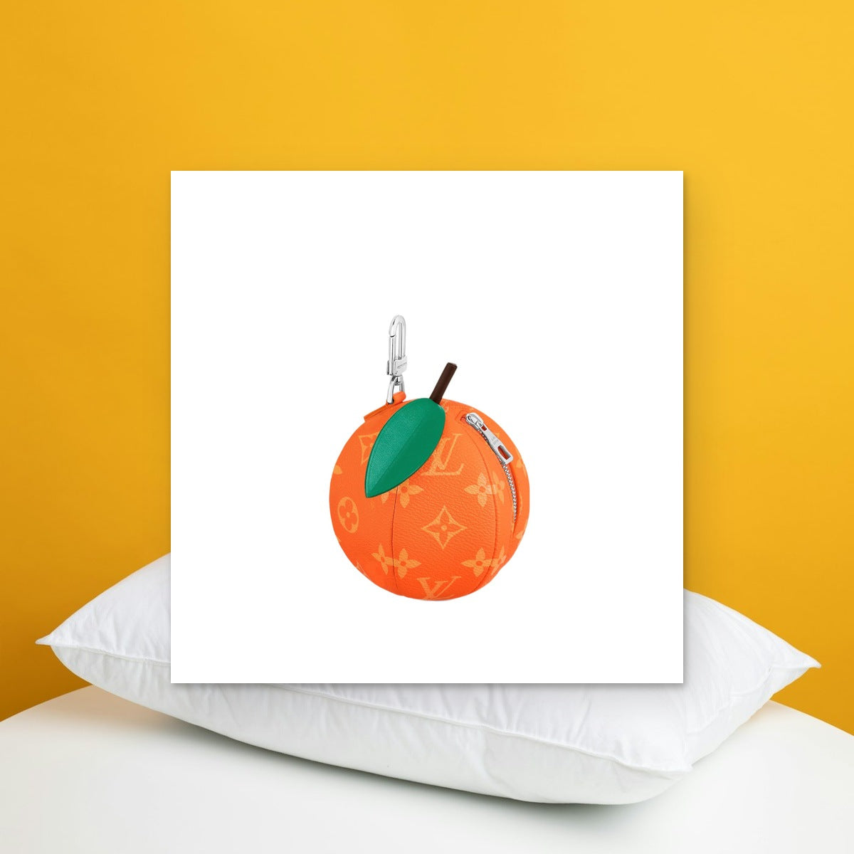 Orange Pouch - In-Hand Scale View | Eluxsic Luxury Charm