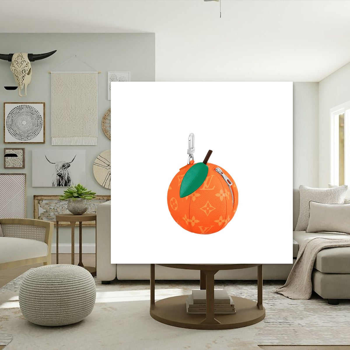 Orange Pouch - Macro Craftsmanship & Hardware | Eluxsic Luxury Charm