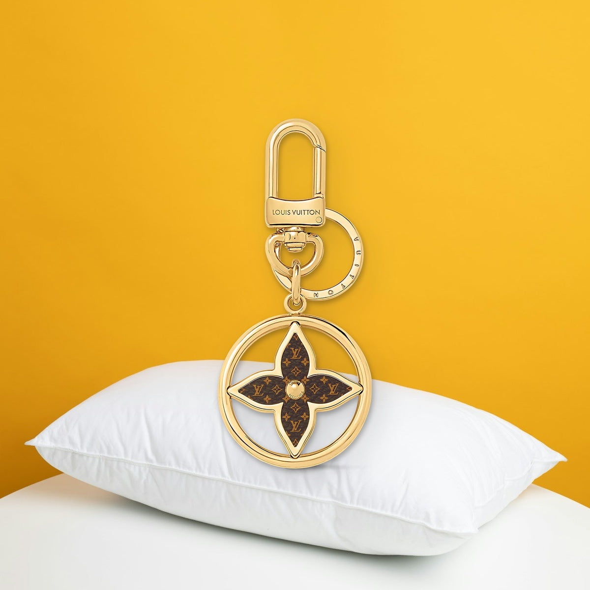 Puzzle Flower Monogram Keyring - In-Hand Scale View | Eluxsic Luxury Charm