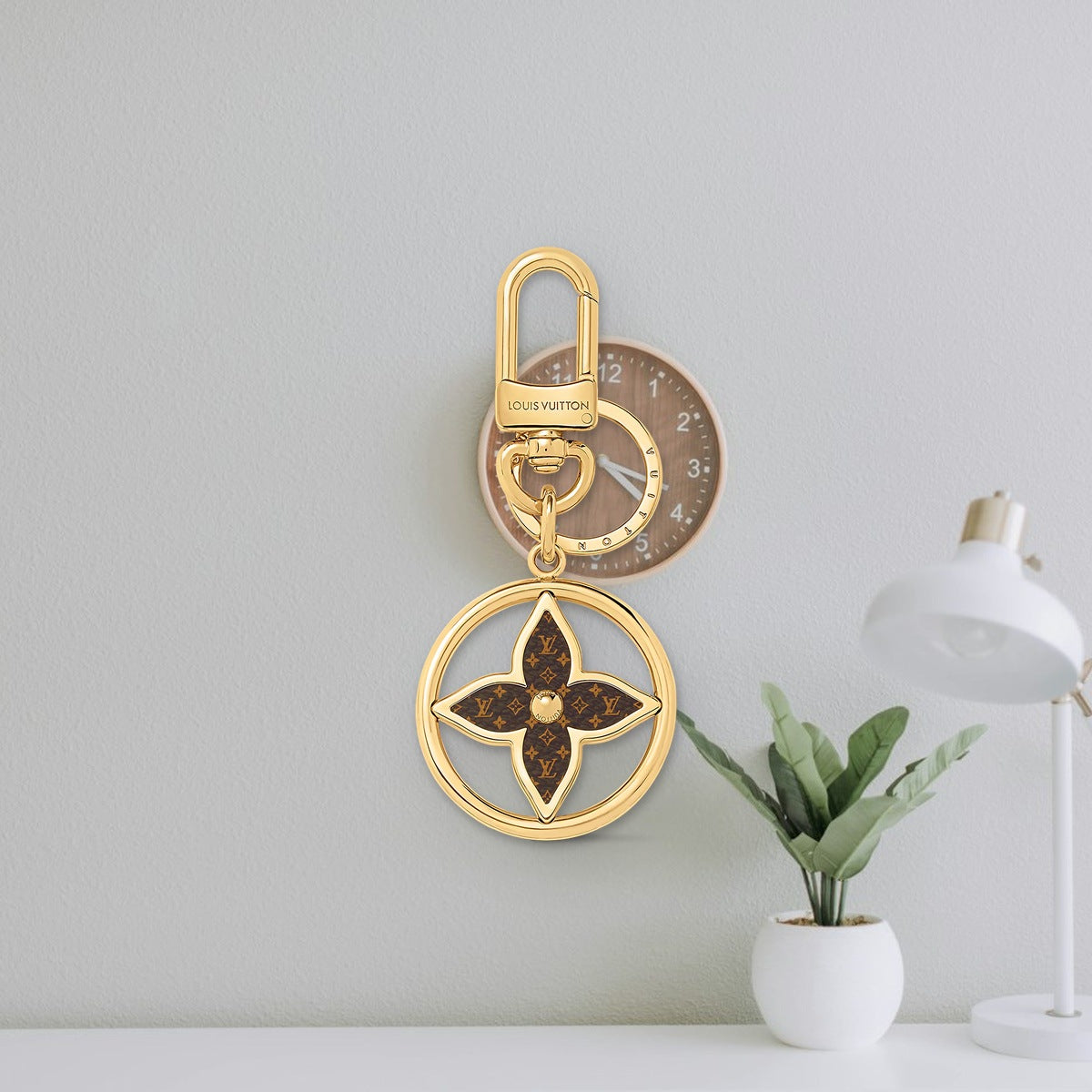 Puzzle Flower Monogram Keyring - Everyday Carry Flatlay | Eluxsic Luxury Charm