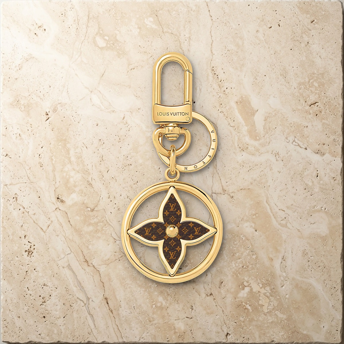 Puzzle Flower Monogram Keyring - Luxury Leather Bag Charm | Eluxsic