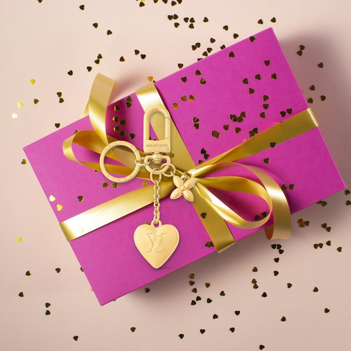 Satin Heart Bag Charm And Key Holder - Luxury Unboxing & Packaging | Eluxsic Luxury Charm