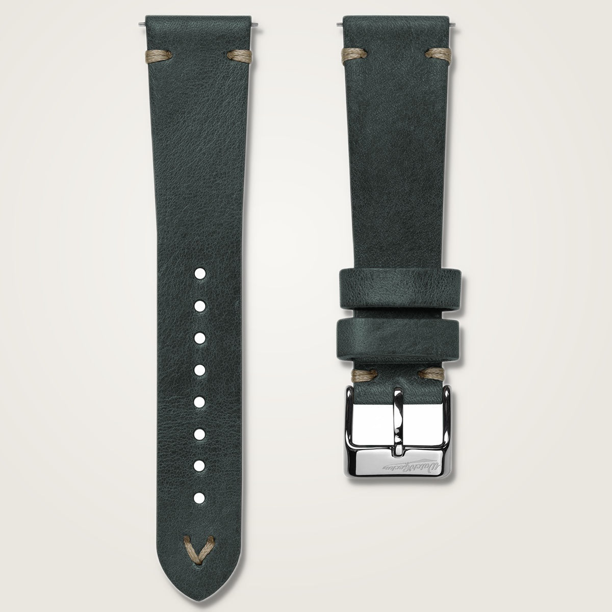 Simple Handmade Italian Leather Watch Strap - Reef - Studio View