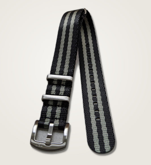 Premium Fabric Watch Strap - Classic Stripe - Studio View