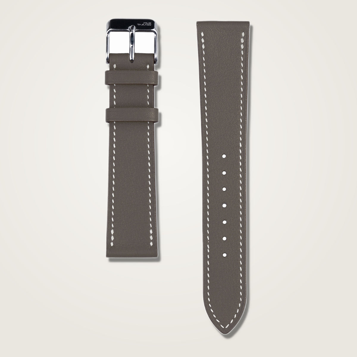Smooth Nappa Calfskin Watch Strap-Etain - Studio View