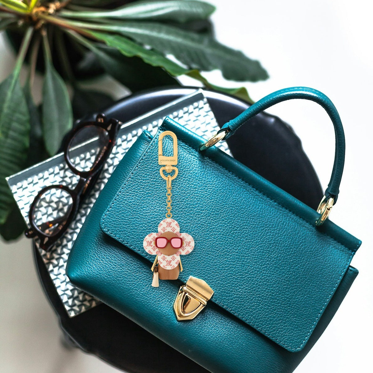 Summer Vivienne Bag Charm - On-Bag Drape View | Eluxsic Luxury Charm