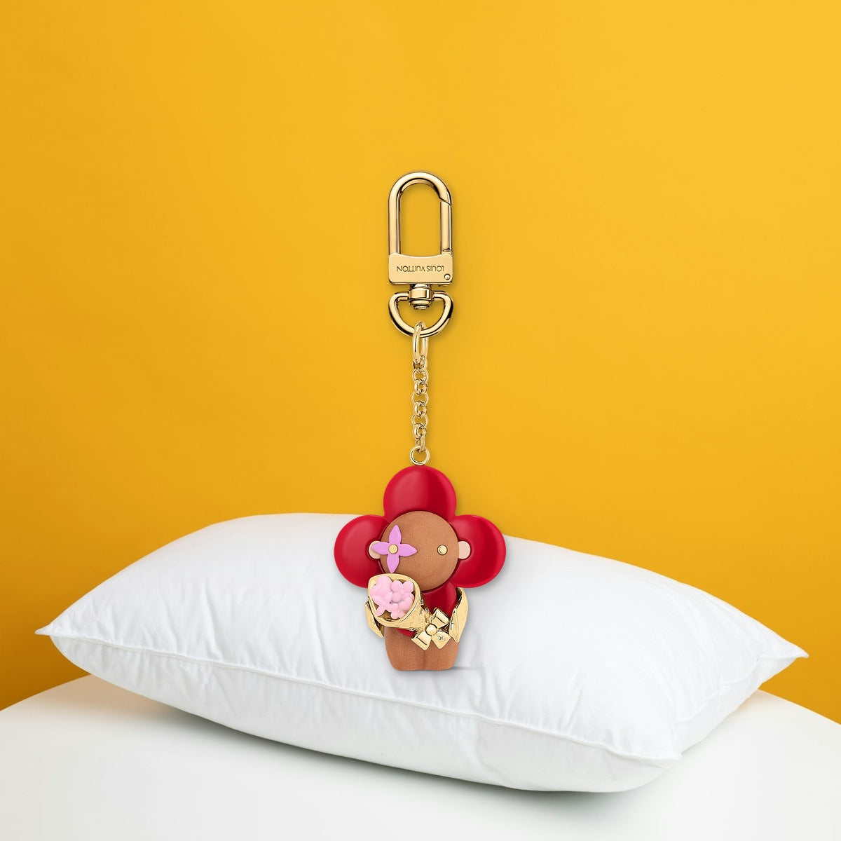 Vivienne Candy Heart Bag Charm - In-Hand Scale View | Eluxsic Luxury Charm