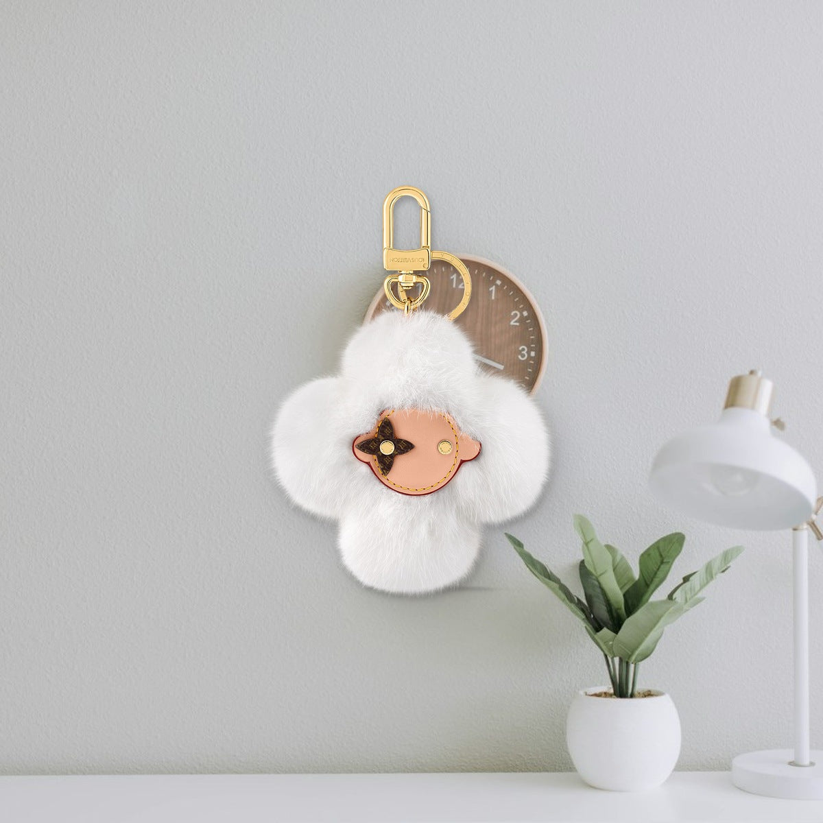 Vivienne Fur Bag Charm - Everyday Carry Flatlay | Eluxsic Luxury Charm