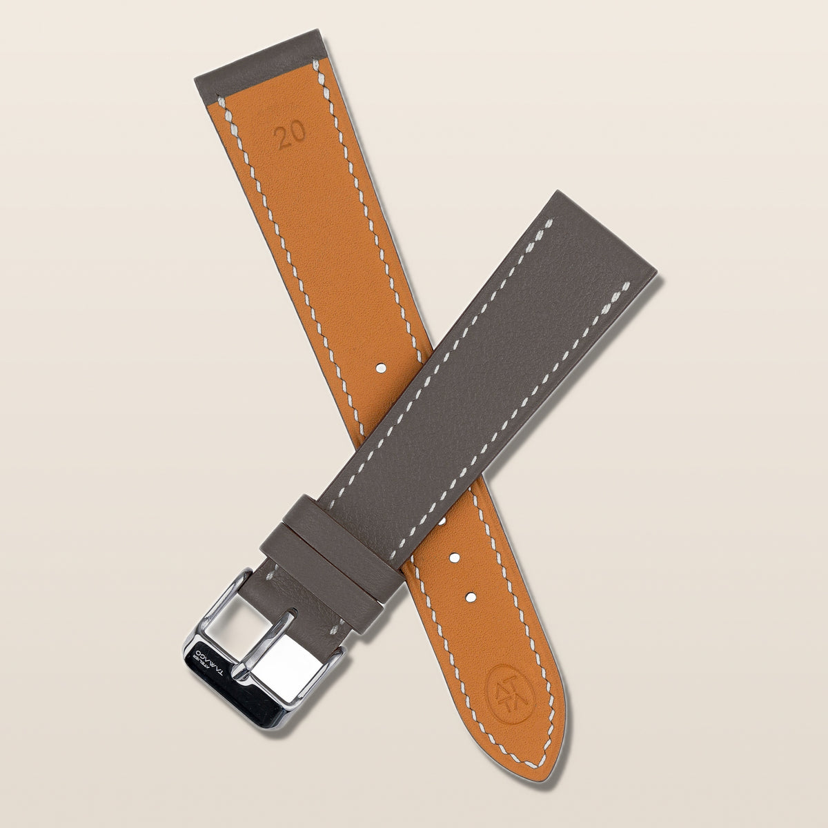 Smooth Nappa Calfskin Watch Strap-Etain - Detail View