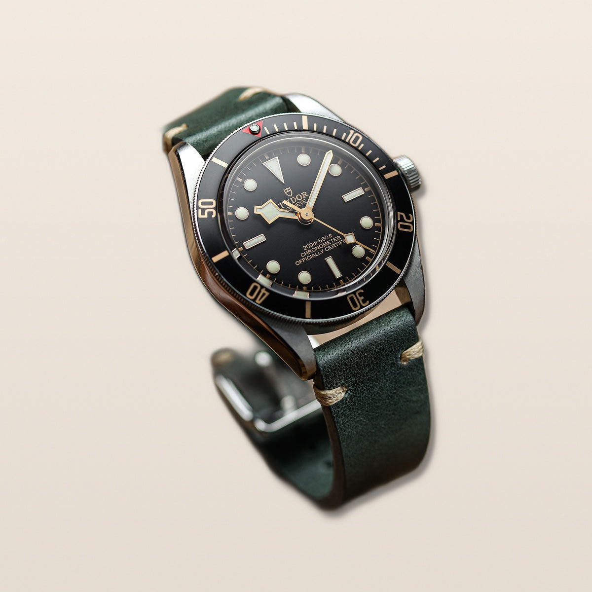 Simple Handmade Italian Leather Watch Strap - Reef - Detail View