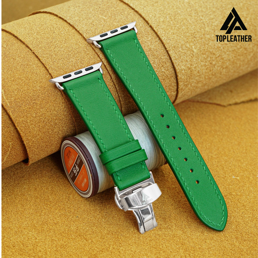 Watch Strap Smooth Nappa Leather (Smartwatch Compatible), Mechanical Watch - Green SW2225